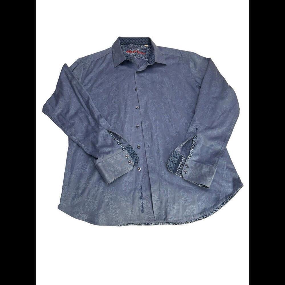 Robert Graham Abstract Button-Up Shirt Embroidered 2XL